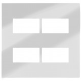 Placa 4 Módulos Separados com Suporte 4x4 - RECTA Espelhada Gloss